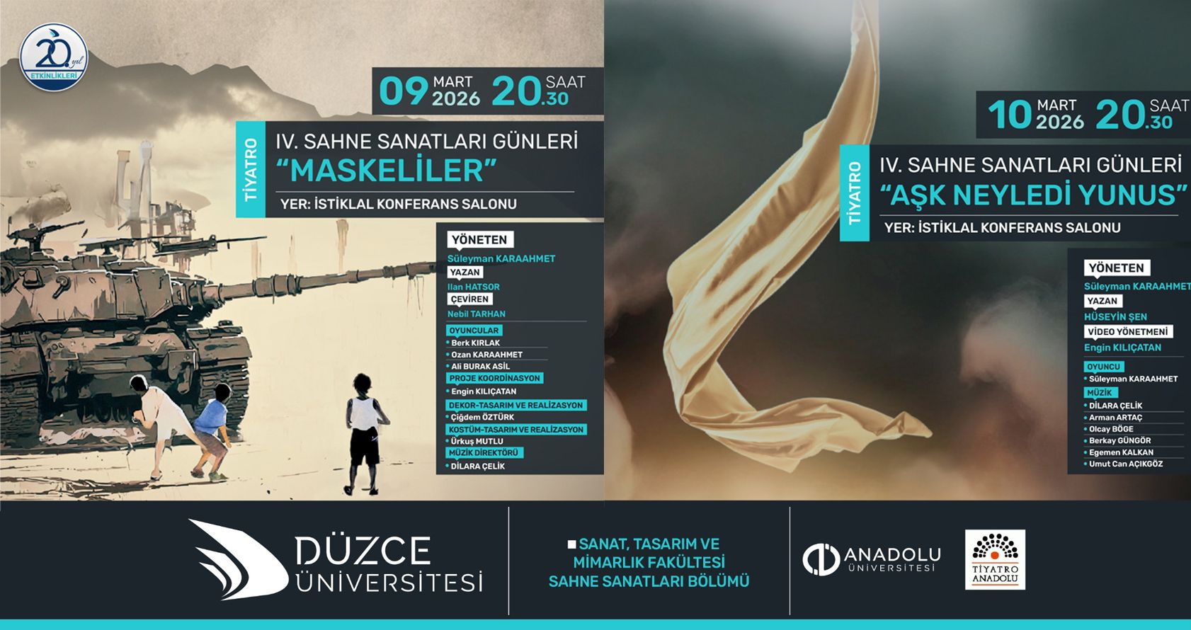 Tiyatro Anadolu Düzce Üniversitesinde sahne alacak